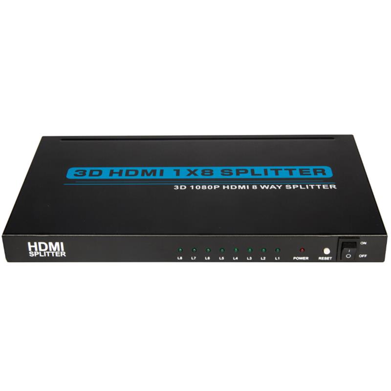 8ポートHDMI 1x8スプリッターサポート3DフルHD 1080P