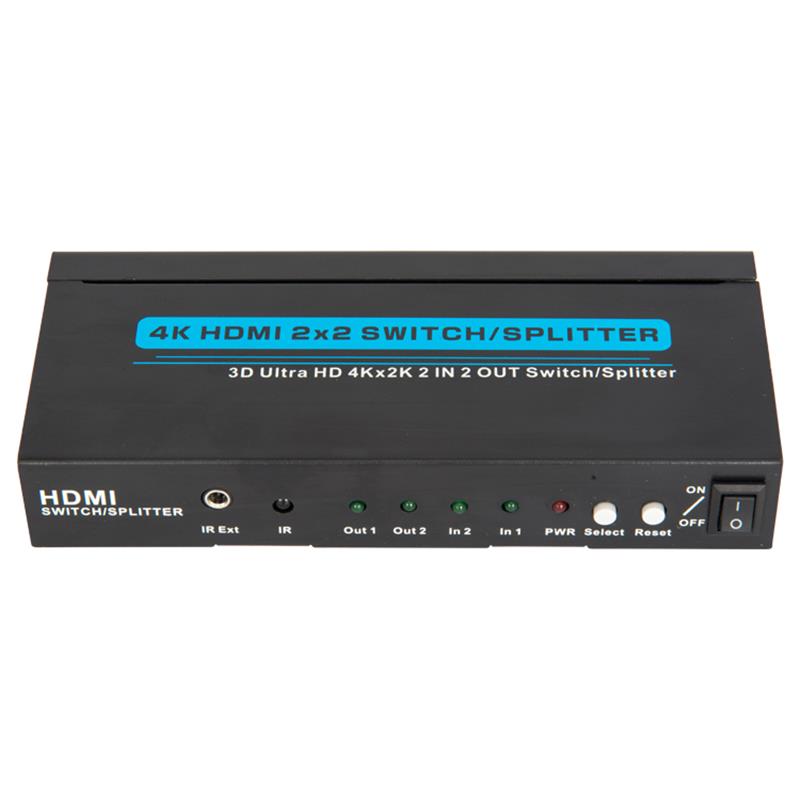 4K \/ 30Hz HDMI 2x2スイッチャー\/スプリッターサポート3D Ultra HD 4Kx2K \/ 30Hz