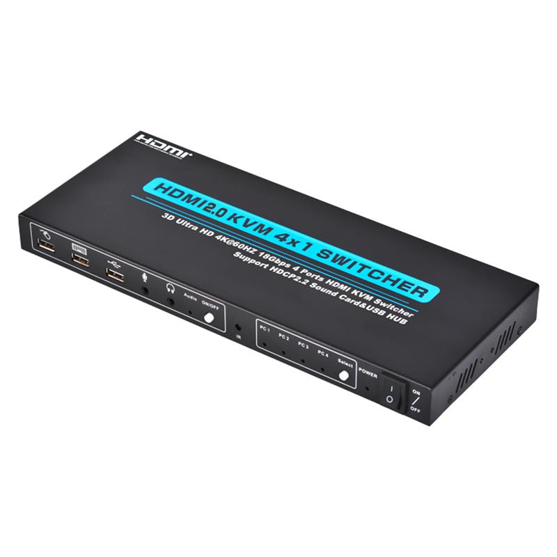 V2.0 HDMI KVM 4x1スイッチャーサポート3D Ultra HD 4Kx2K \/ 60Hz