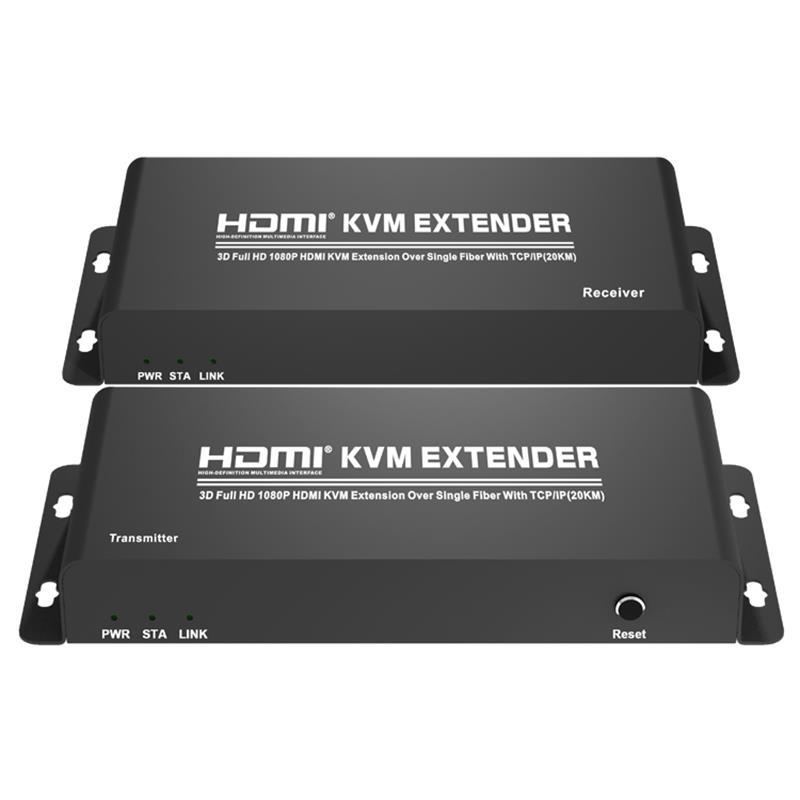 TCP \/ IP（20KM）を備えたシングルファイバー上のHDMI KVMエクステンダーはフルHD 1080Pをサポート