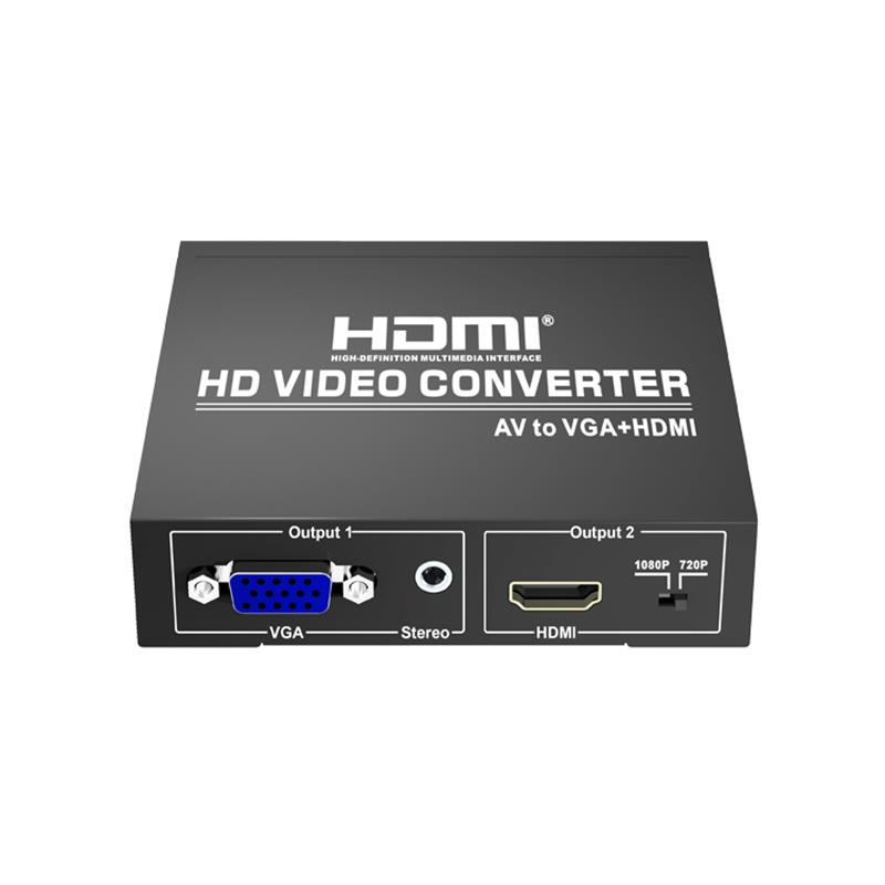 AV-VGA + HDMIコンバーターアップスケーラー720P \/ 1080P